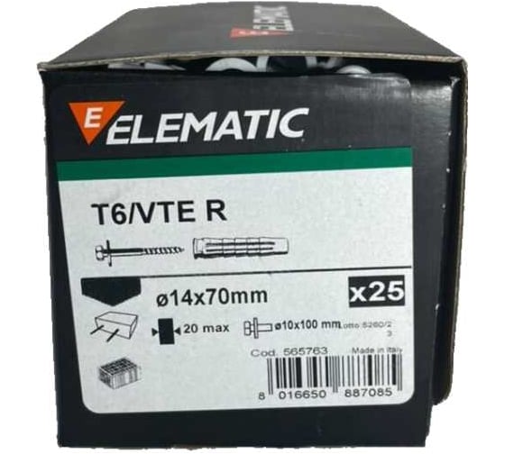 Дюбель фасадный Elematic с шайбой T6/VTE R 14x70 565763