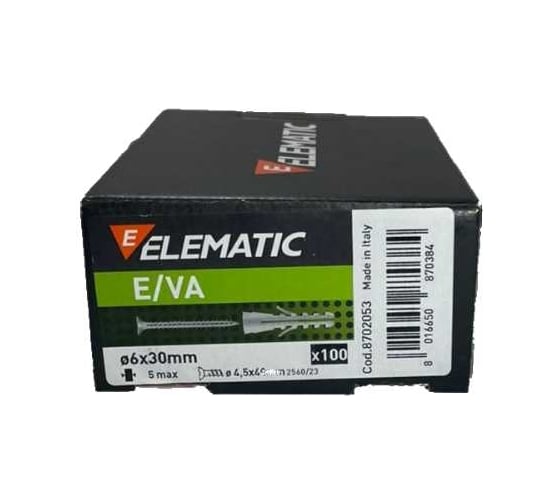 Дюбель потайной с шурупом Elematic PA 6 ES /VA 6x30 8702053