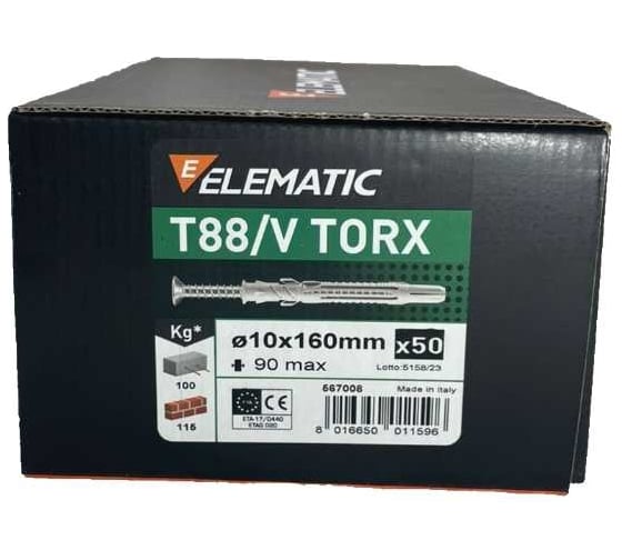 Дюбель-гвоздь потайной Elematic TORX 10x160 567008