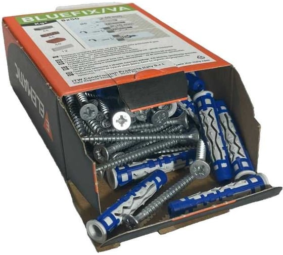 Дюбель с шурупом потайной двухцветный Elematic BLUEFIX / VA 8x50 565541