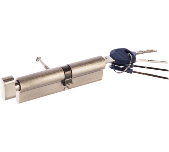 Цилиндр DOORLOCK V K2300AB N серия Variant, никелированный, 50xK60 мм, кл/пов. кнопка, 5 перф.ключей 79098 1