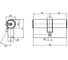 Цилиндр DOORLOCK DL Standard 40x45 мм PN матовый никель 3 ключа 72037 3