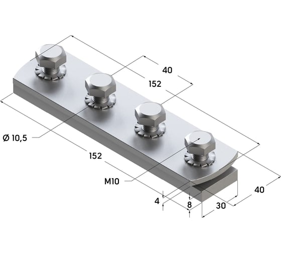 Продольный соединитель Termoclip 38-40 8F4 M10 9247001