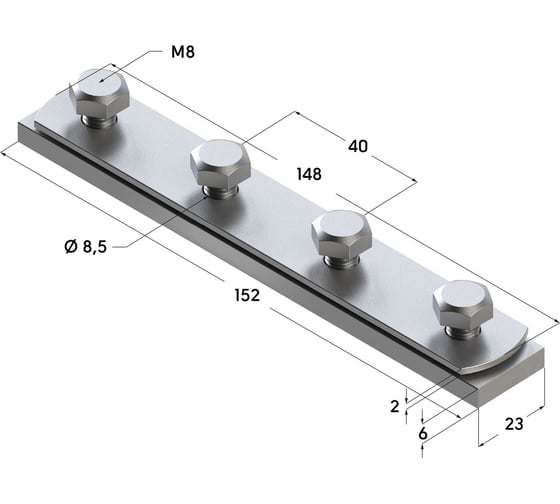 Продольный соединитель Termoclip 28 6F4 M8 9114001