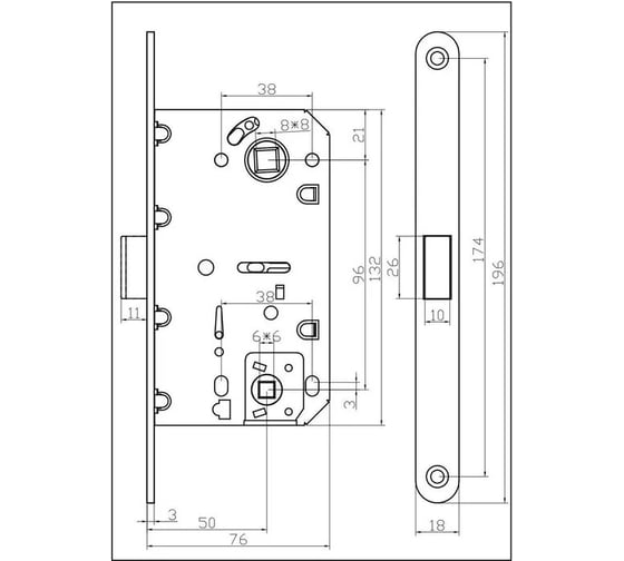 Защёлка сантехническая бесшумная ADDEN BAU WC 414 GRAPHITE Графит 940002023051
