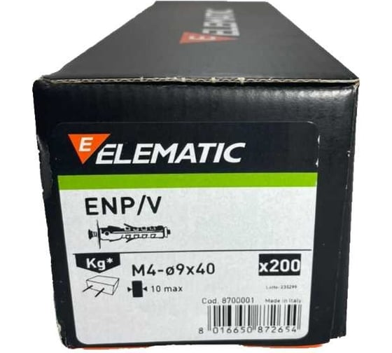 Дюбель с металлической шляпкой Elematic ENP/V 9x40 VITE M4 8700001