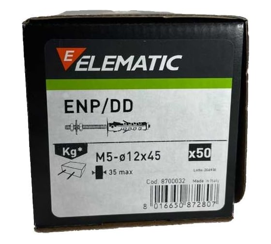 Анкер с металлической шпилькой Elematic М5 PA 6 ENP/DD 12x45 DOP 8700032