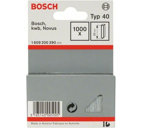 Штифт (1000 шт; 23 мм) для степлера Т40 Bosch 1609200390 1