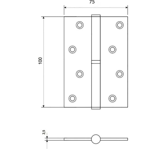 Дверная петля Palladium N 613-4" CP правая 114391
