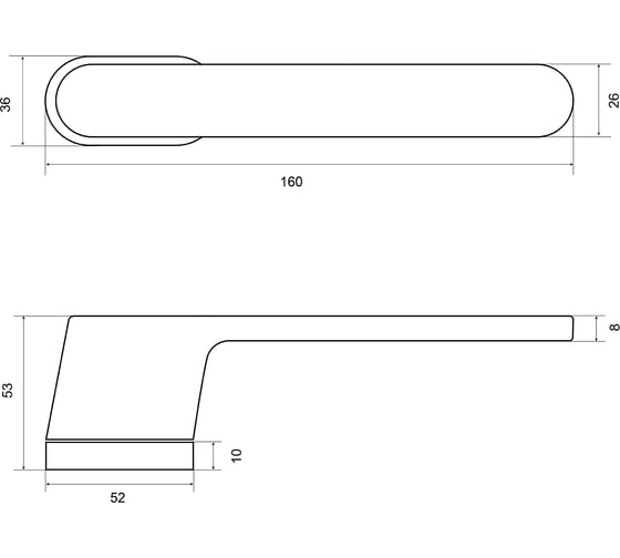 Дверная ручка Palladium Stenberg U GF 115323