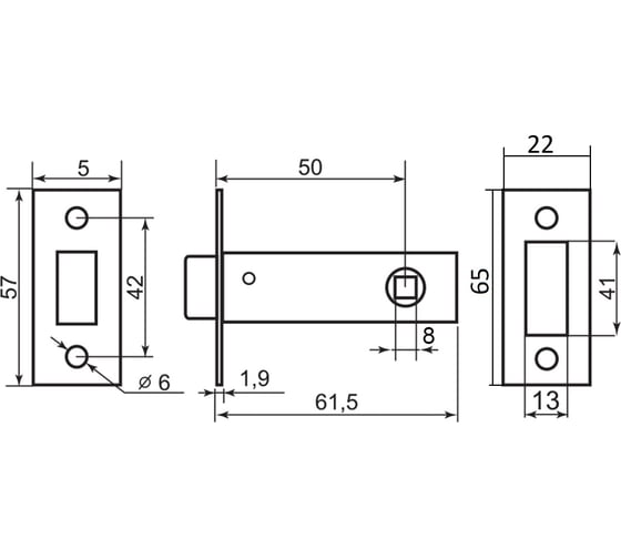 Защелка межкомнатная Palladium 100 M SB 114379