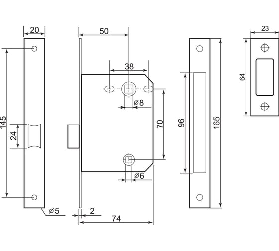 Замок межкомнатный Palladium магнитный 170 M SG 109820
