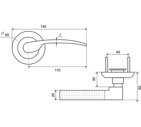 Ручка защелка Palladium 803 AC BK 109061