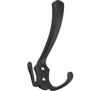 Крючок мебельный Trodos ZY-204А 3-рожковый, сплав ЦАМ, черный матовый 302128