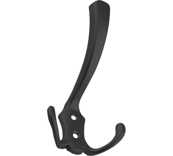 Крючок мебельный Trodos ZY-204А 3-рожковый, сплав ЦАМ, черный матовый 302128 1