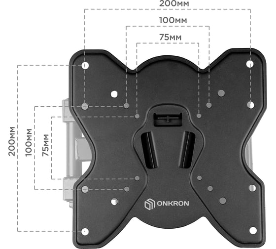 Фиксированный кронштейн для телевизора 17-43 ONKRON Black M1S