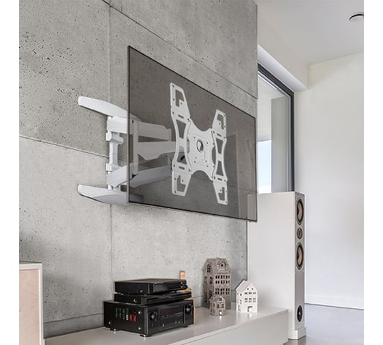 Наклонно-поворотный кронштейн для телевизора 32-75 ONKRON M15 White M15W