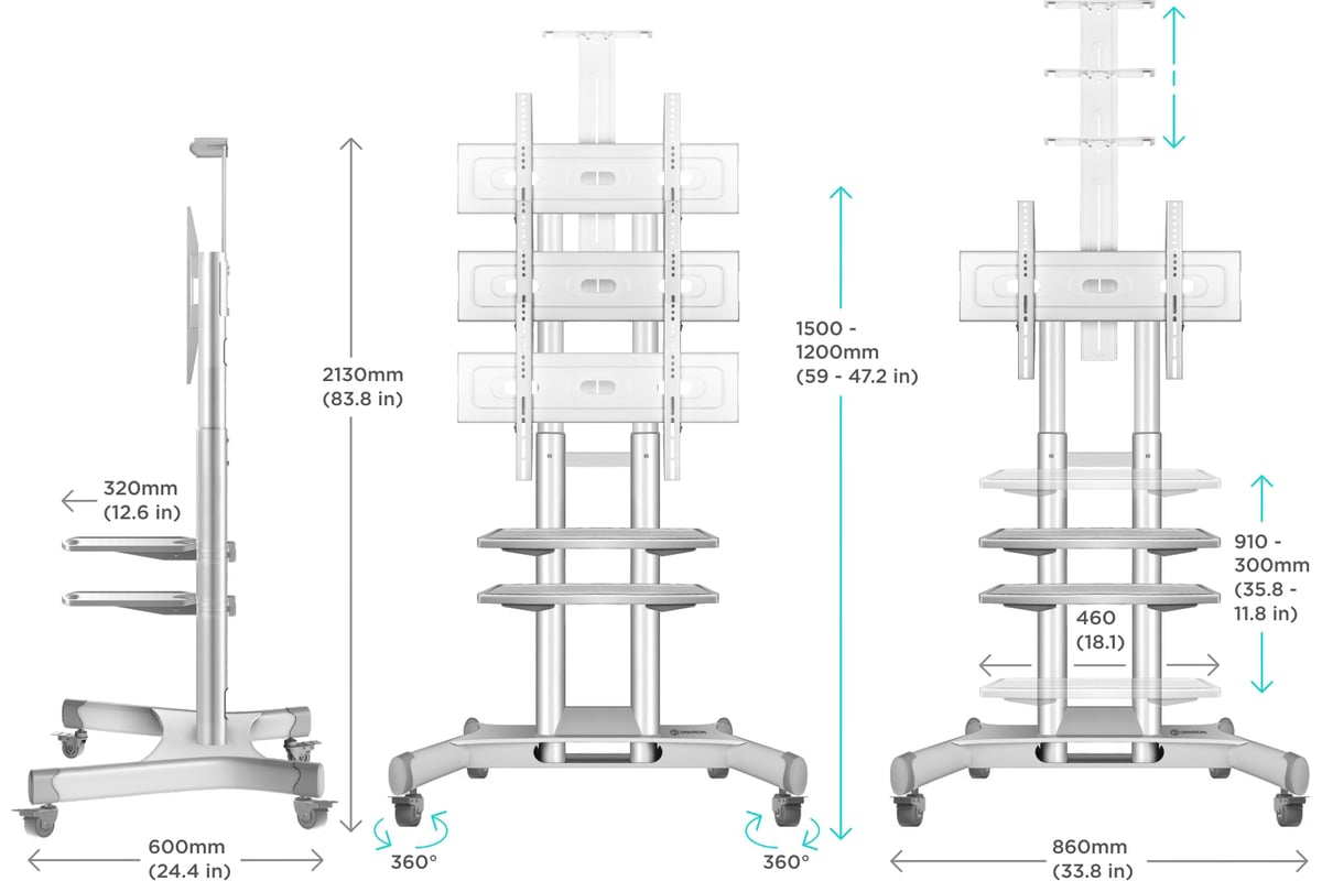 Кронштейн стойка для телевизора 40-70 ONKRON TS1552 White TS1552W ...