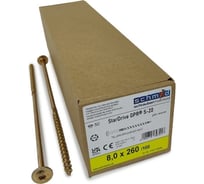 Шурупы Simpson Schmid StarDrive GPR 8.0x260/100 TK, TX40, желтый цинк, тарелка, 50 шт. 5833740802600070
