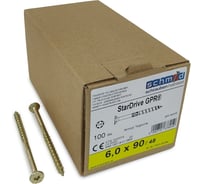Шурупы Simpson Schmid StarDrive GPR 6.0x90/48 SK, TX30, желтый цинк, потайной, 100 шт. 5834740600900001