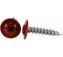 Саморез Промрукав 4,2x25 с пресс-шайбой, острый, цинк RAL 3005 Красный, 100 шт. PR08.9248