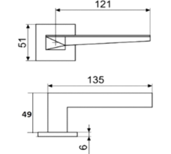 Ручка раздельная Trodos 603 серия 03 slim, черный матовый 204930