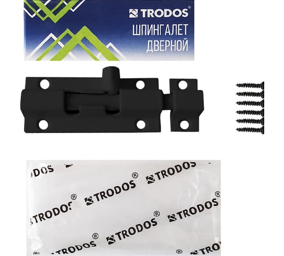 Шпингалет Trodos ZY-710C без пружины L70, черный матовый 205063