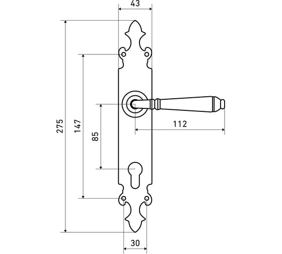 Комплект ручек Аллюр РН-57А(56А) 85 мм BL 15702