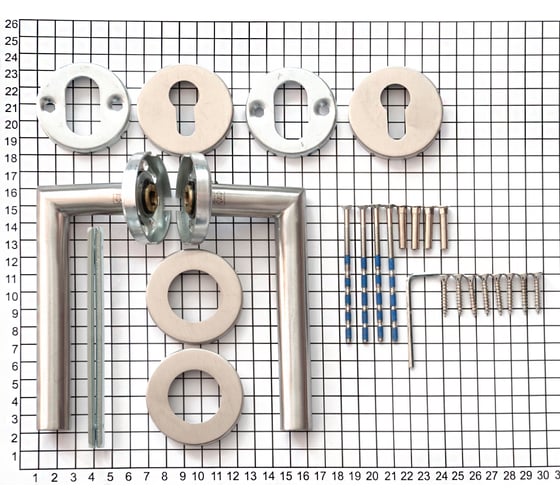 Гарнитур DOORLOCK DL 038/F PZ U-form Rt нерж. сталь, Dlshtift, универс. монтаж, А=35-75мм 73300