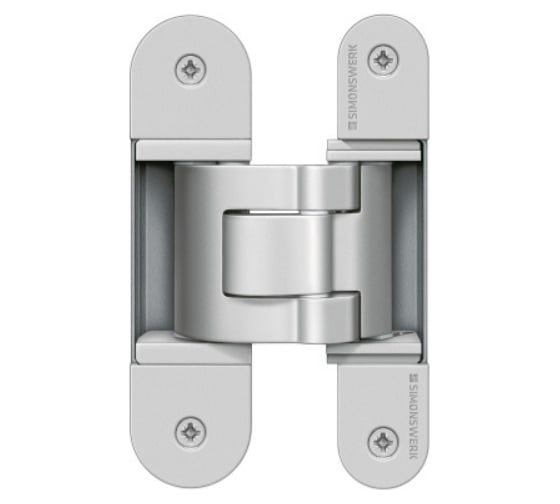 Скрытая петля SIMONSWERK Tectus TE 311 3D FVZ 40 F1 полиэфирное покрытие под матовый хром, вес полотна до 60 кг, толщина полотна 40 мм 67621