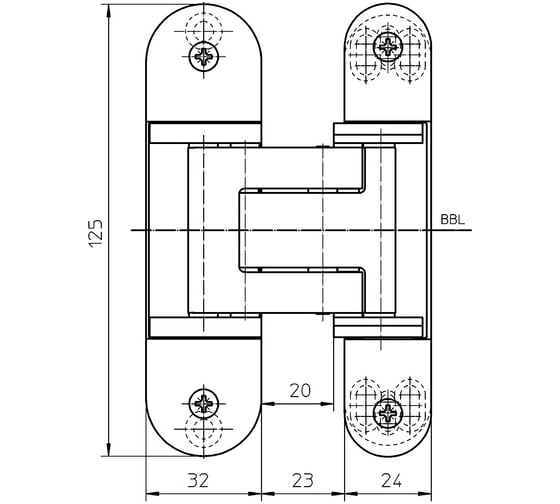 Скрытая петля SIMONSWERK Tectus TE 311 3D FVZ 40 F1 полиэфирное покрытие под матовый хром, вес полотна до 60 кг, толщина полотна 40 мм 67621