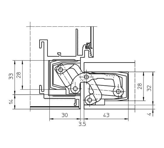 Скрытая петля SIMONSWERK Tectus TE 541 3D FVZ F1 полиэфирное покрытие под матовый хром, вес полотна до 100 кг 67575