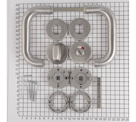 Объектный гарнитур НОРРЕ Е138Z/42KV/42KVS RW Paris WC F69 нержавеющая сталь матовая, Schnellstift, А=37-42мм, шток 8мм, 65741