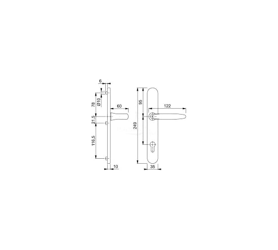 Профильный гарнитур HOPPE 1530/3346 Atlanta PZ92 F1 анодированный серебристый алюминий 37-42мм 65590