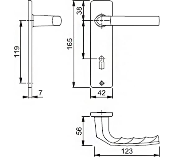 Гарнитур HOPPE 1117/202KP Birmingham PZ72 F1 анодированный серебристый алюминий А=37-42мм 65849