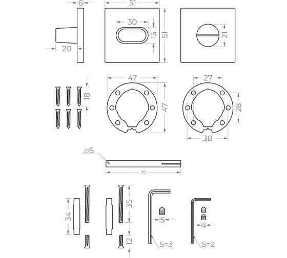 Ручка поворотная Marlok РИНГО MG матовый серый 036605