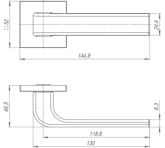 Ручка раздельная AJAX K.JS51.FLEX CP-8 хром 48239