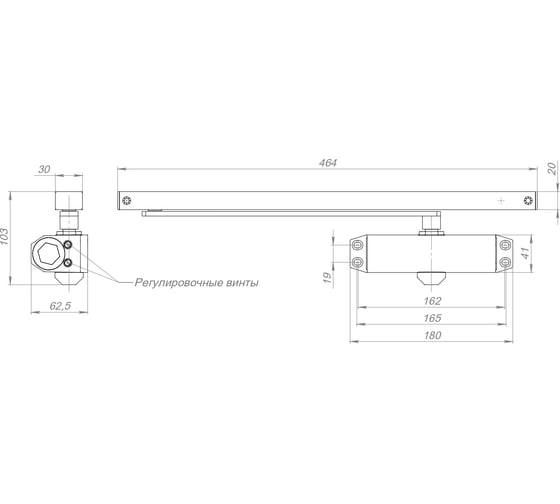 Доводчик дверной AJAX DCTR40-100 slide WH белый 48693
