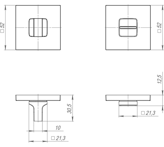 Ручка поворотная AJAX BK6.K.JS51 (BK6 JS) CP-8 хром 48259