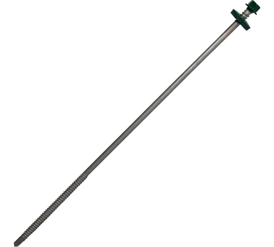 Саморез для сэндвич-панелей HARDWEX ТМ HWX5-P10-6.3/5.5x240 мм, св.№3, RUSPERT, RAL 6005, 50 шт. 5190024092763