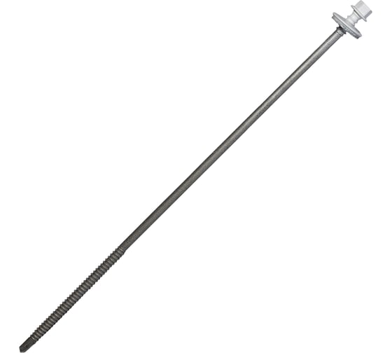 Саморез для сэндвич-панелей HARDWEX ТМ HWX5-P10-6.3/5.5x240 мм, св.№3, RUSPERT, RAL 9003, 50 шт. 5190024092848 1