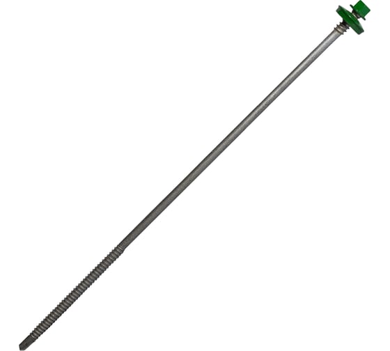 Саморез для сэндвич-панелей HARDWEX ТМ HWX5-P10-6.3/5.5x240 мм, св.№3, RUSPERT, RAL 6002, 50 шт. 5190024092756