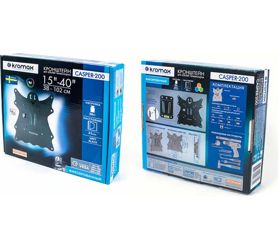 Кронштейн для LED/LCD 15-40 KROMAX 30 кг CASPER-200 black