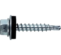 Саморез кровельный Квадра 4.8x19 мм, цинк, коробка 100 шт., сверло PT.3, шайба EPDM 480201020100