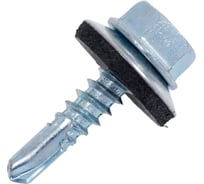 Саморез кровельный Квадра 4.8x19 мм, цинк, упаковка 10 шт., сверло PT.3, шайба EPDM 480201010812