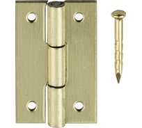 Петля шкатулочная VORMANN 15x10 мм латунь, упак. 6 шт. с гвоздями, на блистере 090859000