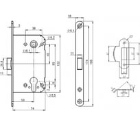 Корпус замка PUNTO PL85-50/BL CP (хром) 49221