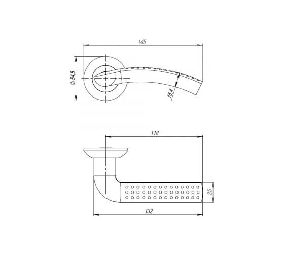 Ручка раздельная PUNTO R.TL54.LOGICA (LOGICA TL) 130mm SN/CP-3 матовый никель/хром 40385