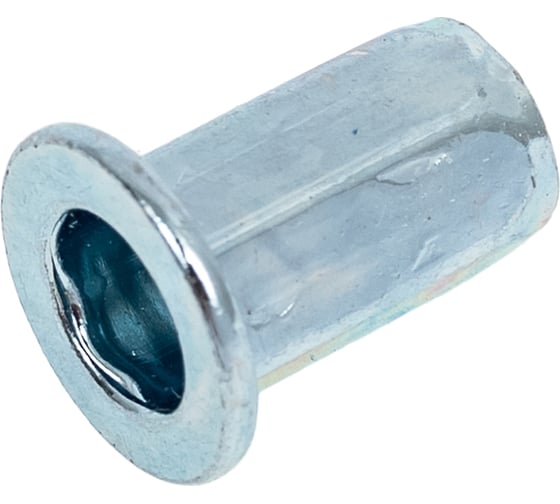 Шестигранная заклепка КРЕП-КОМП с внутр. резьбой, цил. бортик, белый цинк м4х0.7х11 1500шт зрш4