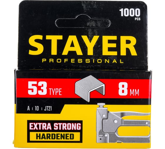 Скобы для степлера Stayer 8 мм тонкие тип 53, 1000 шт 3159-08_z02